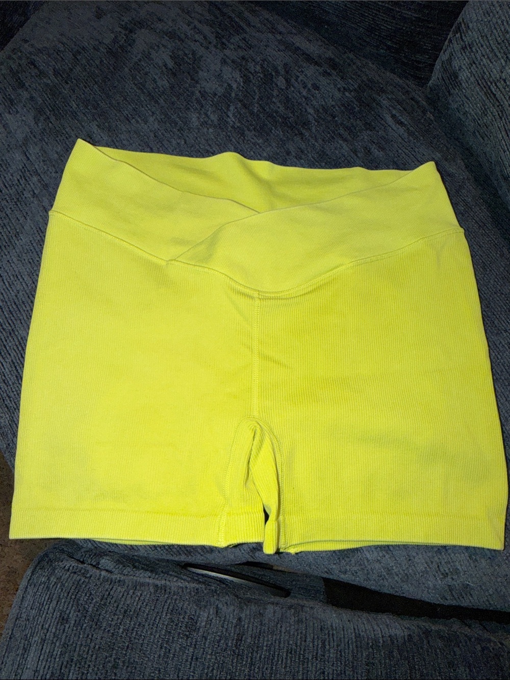 JoyLab Bright Green High-Rise Ribbed Bike Shorts